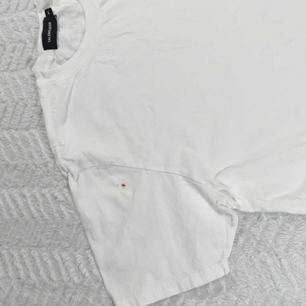 493. Talentless Drop Shoulder Tee | Color: White - Picture 8 of 12